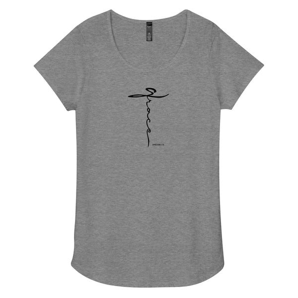 Grace at the Cross t-shirt. Exclusive Design Bestseller Women's T-shirt Scoop Round Neck