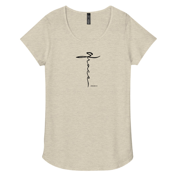 Grace at the Cross t-shirt. Exclusive Design Bestseller Women's T-shirt Scoop Round Neck