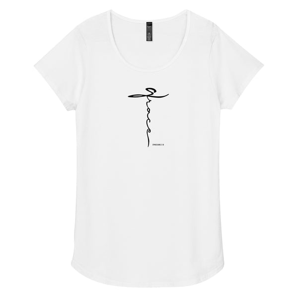 Grace at the Cross t-shirt. Exclusive Design Bestseller Women's T-shirt Scoop Round Neck