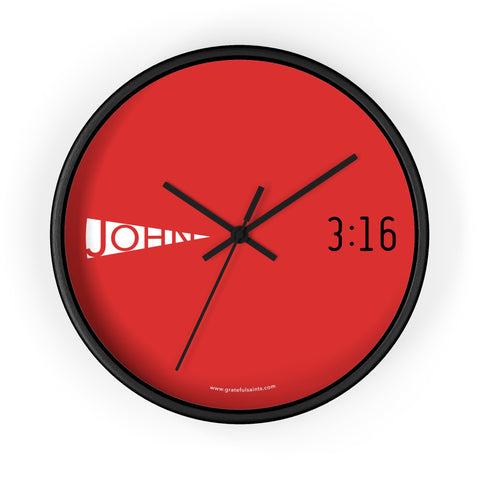 John 3:16 Wall Clock Red Chili