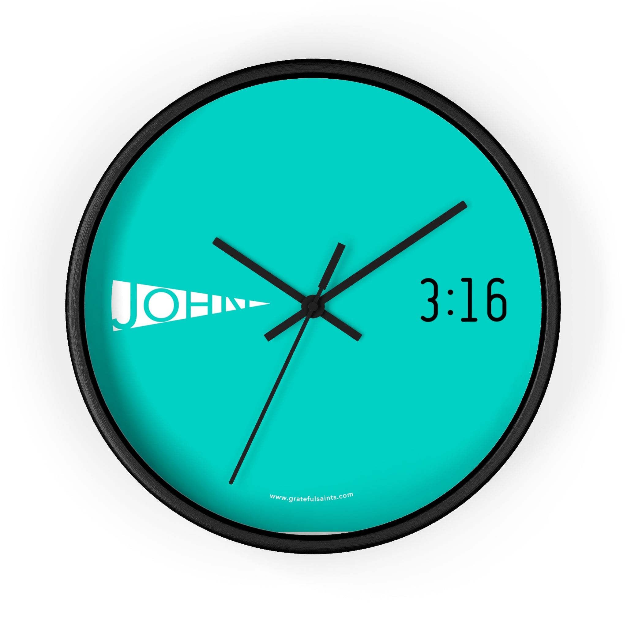 John 3:16 Wall Clock Turquoise