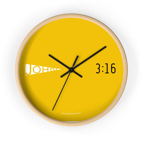 John 3:16 Wall Clock Mustard